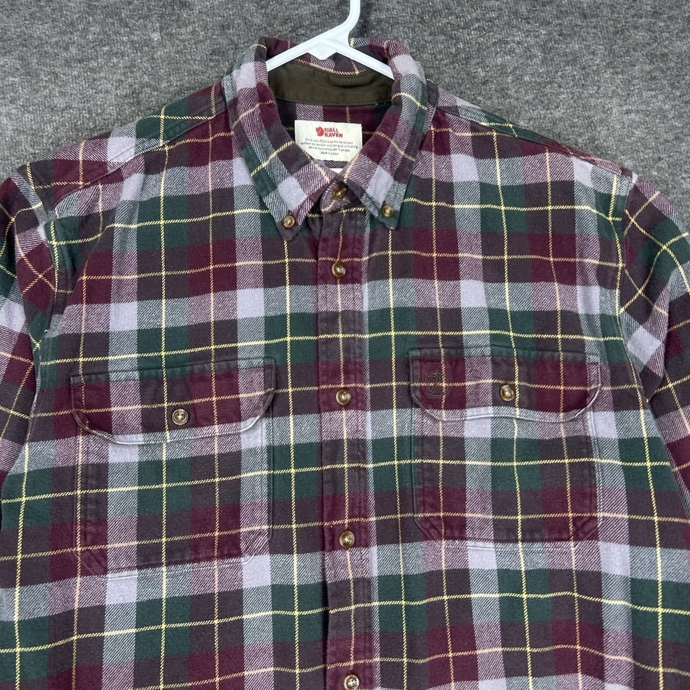 fjallraven Sarek Heavy Flannel Shirt Mens XL Multicolor Plaid Long Sleeve
